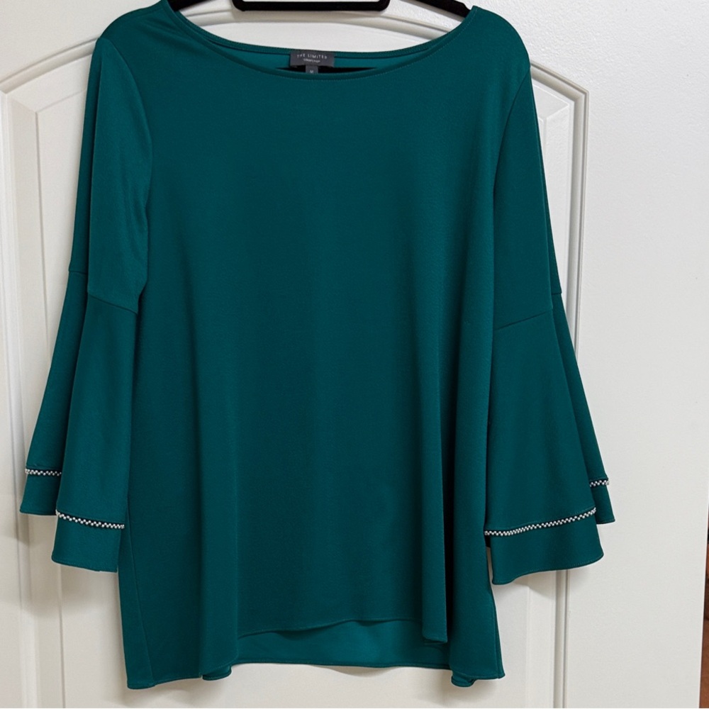 Dressy blouse. The Limited Teal Bell Sleeve Blouse